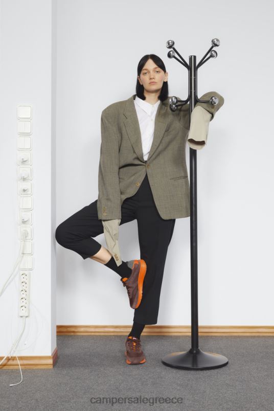 Αποκλειστικά γυναικεία πάνινα παπούτσια drift μπορντό και πορτοκαλί από ύφασμα και nubuck Camper V20TF720 Βουργουνδία