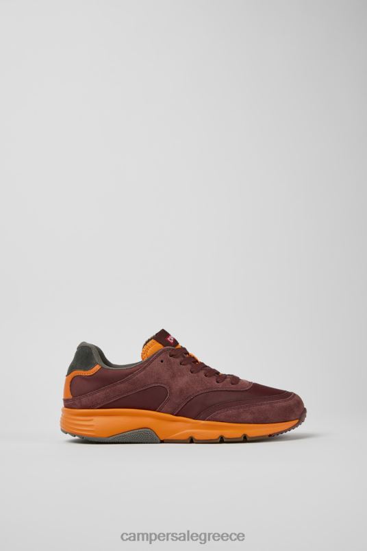 Αποκλειστικά γυναικεία πάνινα παπούτσια drift μπορντό και πορτοκαλί από ύφασμα και nubuck Camper V20TF720 Βουργουνδία