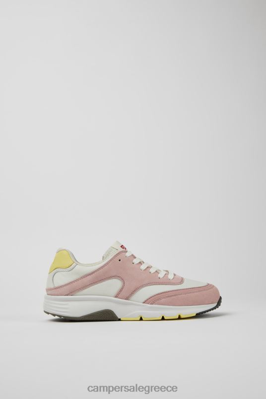 Γυναικεία πάνινα παπούτσια από ύφασμα και nubuck σχεδίασης drift λευκά και ροζ Camper V20TF724 άσπρο