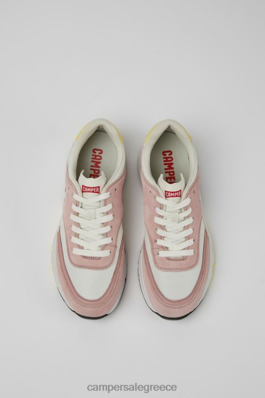 Γυναικεία πάνινα παπούτσια από ύφασμα και nubuck σχεδίασης drift λευκά και ροζ Camper V20TF724 άσπρο