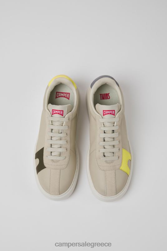 δίδυμα γκρι δερμάτινα και nubuck sneakers για γυναίκες νέες αφίξεις Camper V20TF659 γκρί
