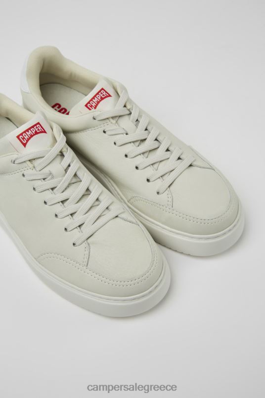 ντιζάιν runner k21 λευκά, μη βαμμένα δερμάτινα πάνινα παπούτσια για γυναίκες Camper V20TF652 άσπρο