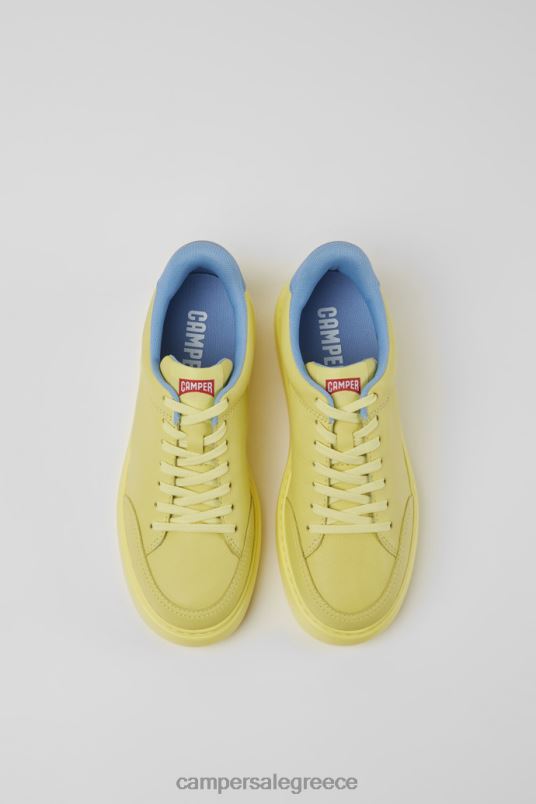 αποκλειστικά δερμάτινα αθλητικά παπούτσια runner k21 κίτρινα για γυναίκες Camper V20TF718 κίτρινος