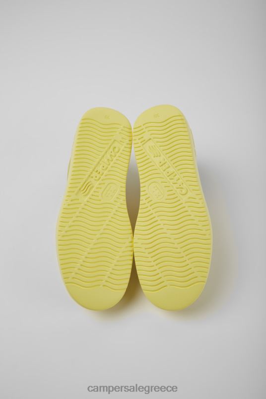 αποκλειστικά δερμάτινα αθλητικά παπούτσια runner k21 κίτρινα για γυναίκες Camper V20TF718 κίτρινος