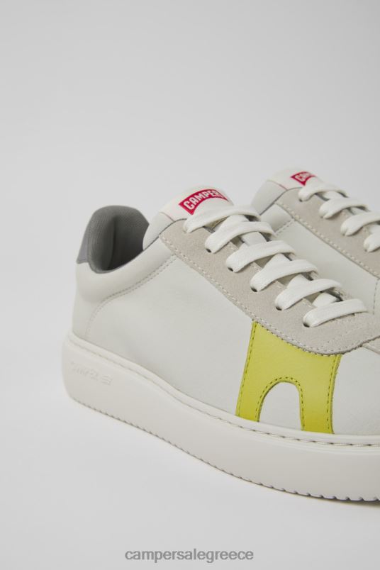 Γυναικεία πάνινα παπούτσια runner k21 σε λευκό άβαφο δέρμα και nubuck Camper V20TF671 άσπρο