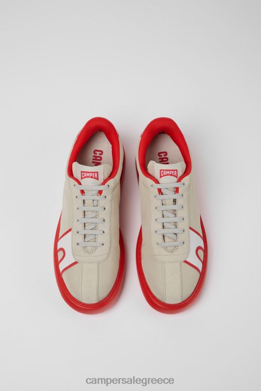 runner k21 γκρι και κόκκινα υφασμάτινα και nubuck αθλητικά παπούτσια για γυναίκες νέες αφίξεις Camper V20TF672 γκρί