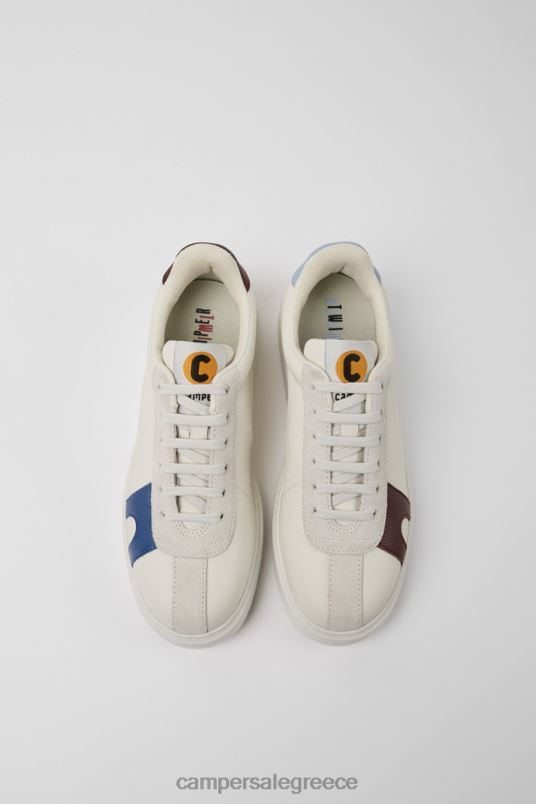 Αποκλειστικά δίδυμα γυναικεία sneakers από λευκό δέρμα και καστόρι Camper V20TF190 άσπρο