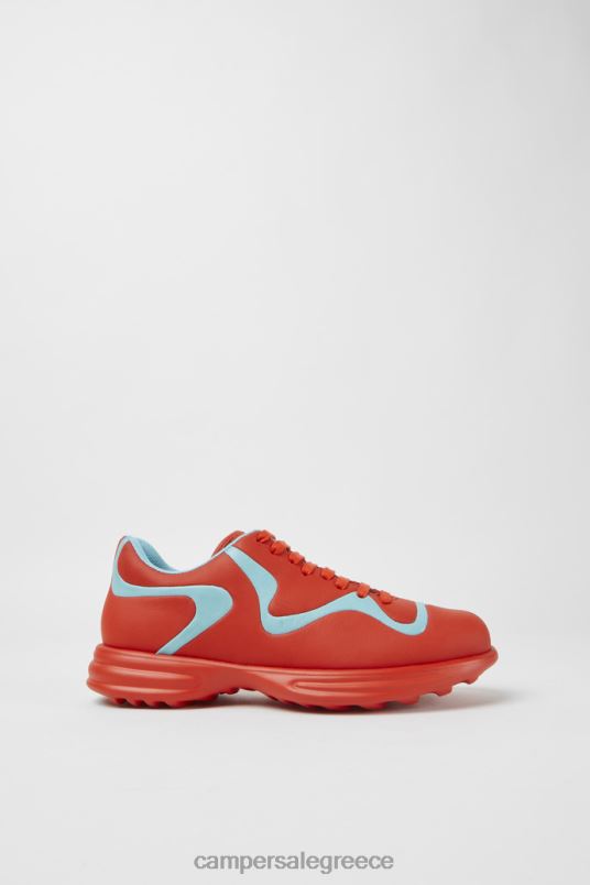δίδυμα κόκκινα και τιρκουάζ δερμάτινα sneakers με κορδόνια νέες παραλαβές Camper V20TF787 το κόκκινο