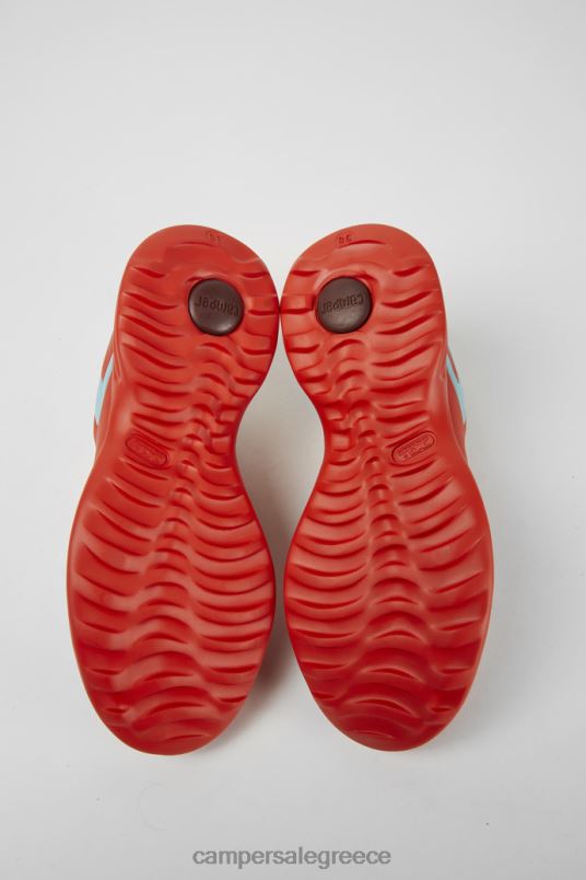 δίδυμα κόκκινα και τιρκουάζ δερμάτινα sneakers με κορδόνια νέες παραλαβές Camper V20TF787 το κόκκινο