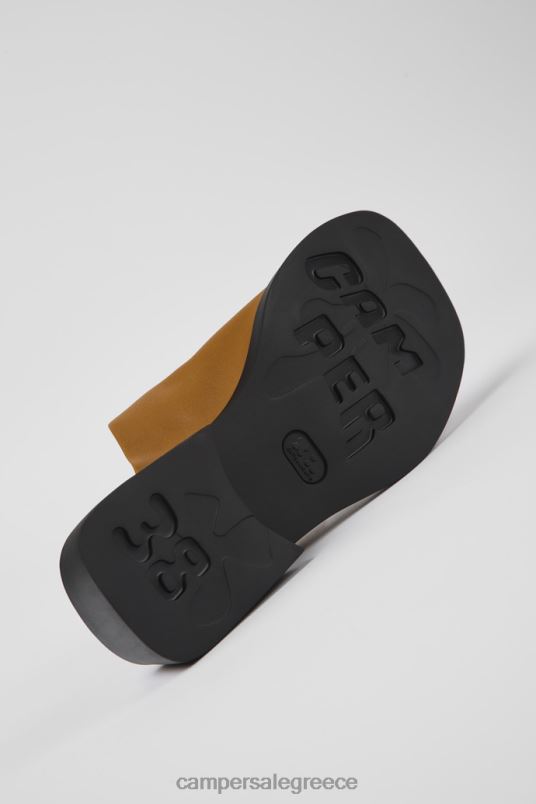 σχέδιο δίδυμα καφέ δερμάτινα σανδάλια για γυναίκες Camper V20TF1007 καφέ