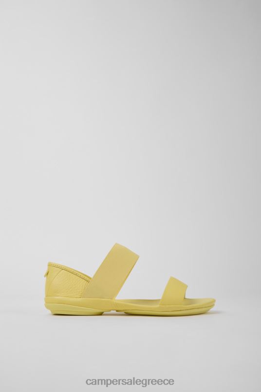 Σχέδιο σωστά κίτρινα δερμάτινα σανδάλια για γυναίκες Camper V20TF1053 κίτρινος