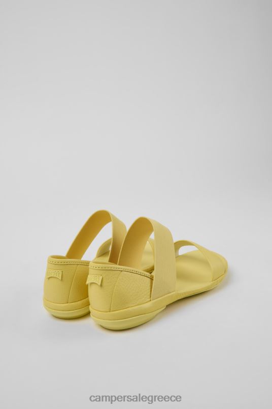Σχέδιο σωστά κίτρινα δερμάτινα σανδάλια για γυναίκες Camper V20TF1053 κίτρινος