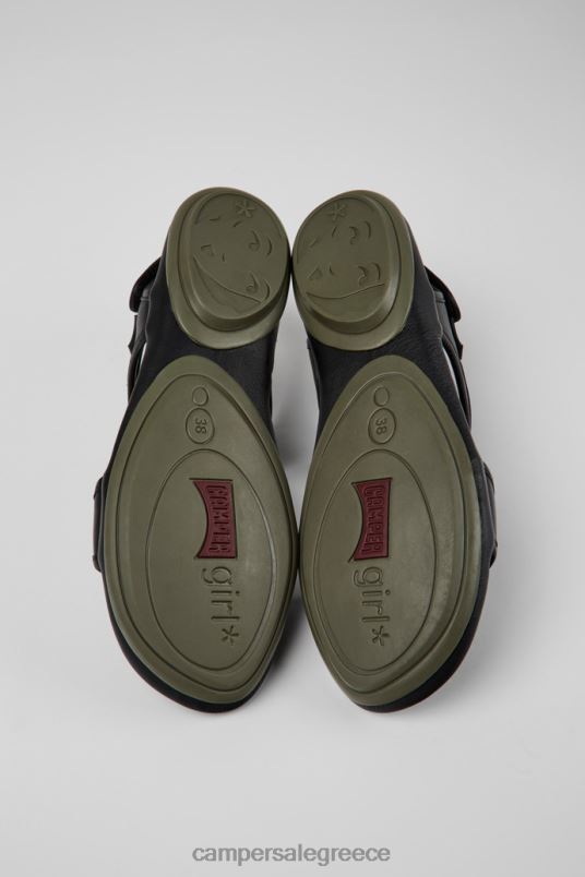 Σχέδιο σωστά μαύρα δερμάτινα σανδάλια για γυναίκες Camper V20TF1055 μαύρος