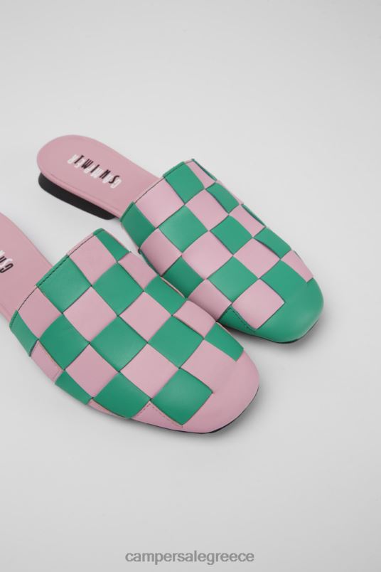 σχεδίαση δίδυμα ροζ και πράσινα δερμάτινα παπούτσια για γυναίκες Camper V20TF1126 ροζ