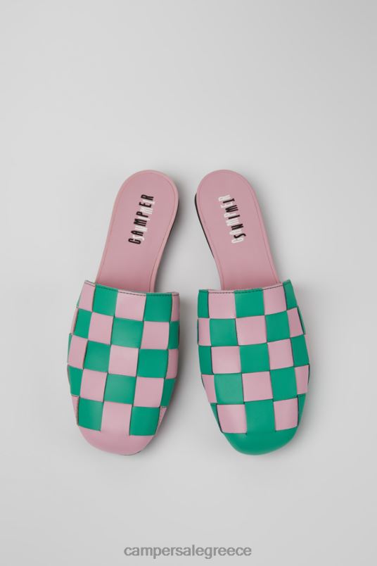 σχεδίαση δίδυμα ροζ και πράσινα δερμάτινα παπούτσια για γυναίκες Camper V20TF1126 ροζ