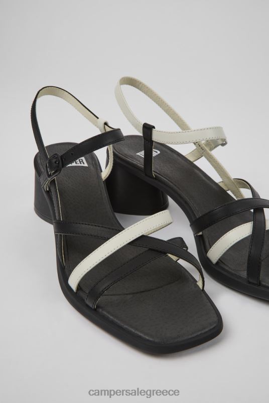 αποκλειστικά δίδυμα ασπρόμαυρα δερμάτινα σανδάλια για γυναίκες Camper V20TF961 μαύρος