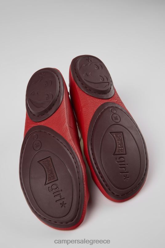 σωστές κόκκινες δερμάτινες μπαλαρίνες για γυναίκες νέες αφίξεις Camper V20TF991 το κόκκινο