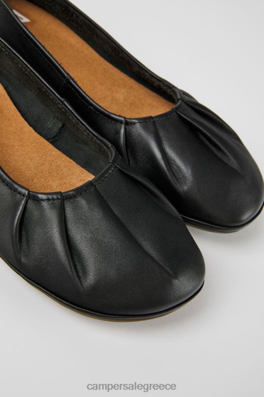 σχεδίασε σωστές μαύρες δερμάτινες μπαλαρίνες για γυναίκες Camper V20TF993 μαύρος