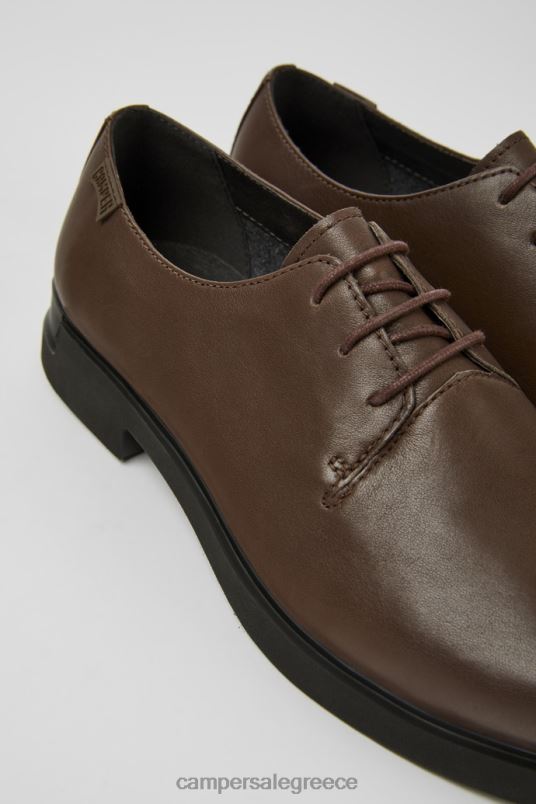 design iman δερμάτινα παπούτσια σε σκούρο καφέ χρώμα Camper V20TF1116 καφέ