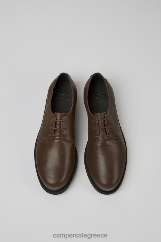 design iman δερμάτινα παπούτσια σε σκούρο καφέ χρώμα Camper V20TF1116 καφέ