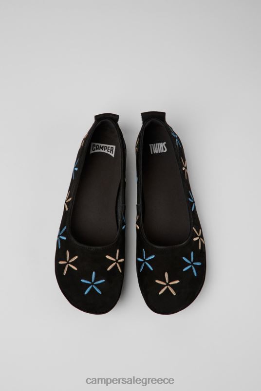 design δίδυμα μαύρες μπαλαρίνες nubuck για γυναίκες Camper V20TF967 μαύρος