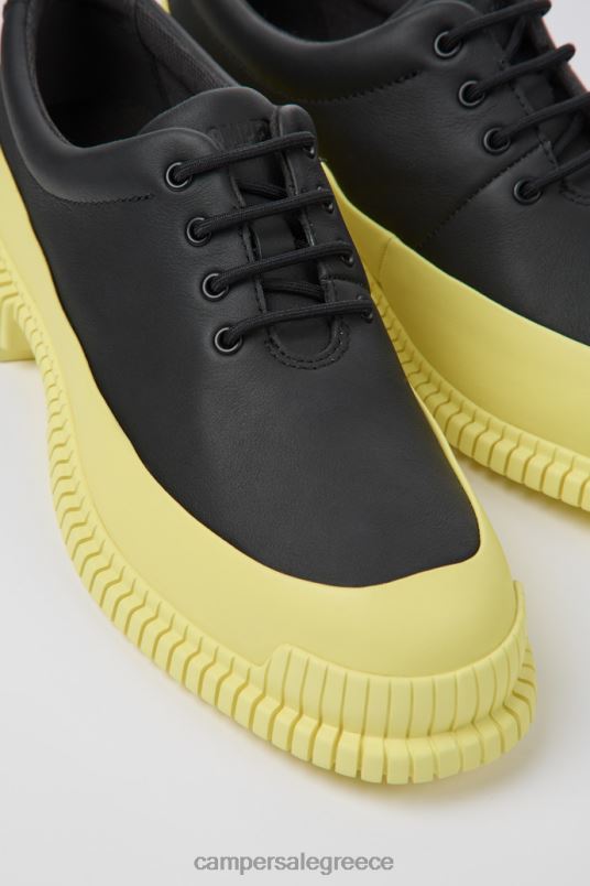 design pix μαύρα και κίτρινα δερμάτινα παπούτσια με κορδόνια για γυναίκες Camper V20TF1095 μαύρος