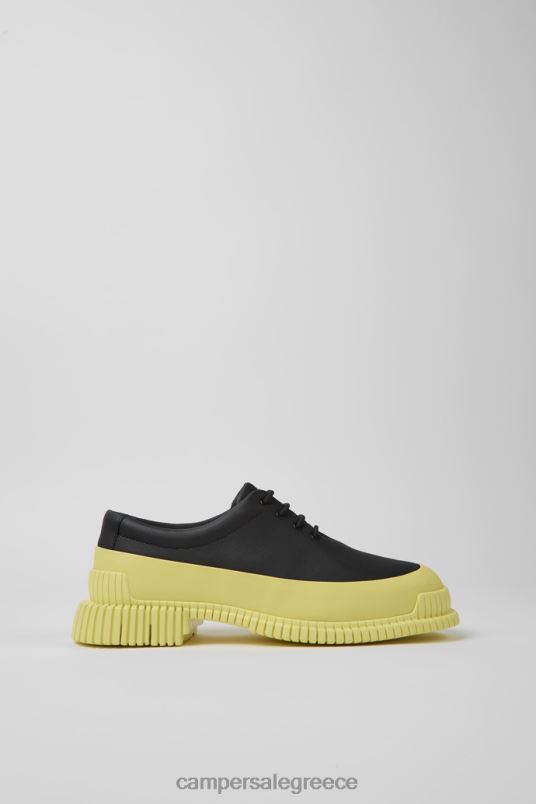 design pix μαύρα και κίτρινα δερμάτινα παπούτσια με κορδόνια για γυναίκες Camper V20TF1095 μαύρος