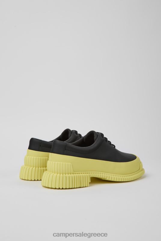 design pix μαύρα και κίτρινα δερμάτινα παπούτσια με κορδόνια για γυναίκες Camper V20TF1095 μαύρος
