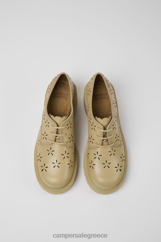 Σχεδιασμός milah μπεζ δερμάτινα παπούτσια για γυναίκες Camper V20TF948 μπεζ