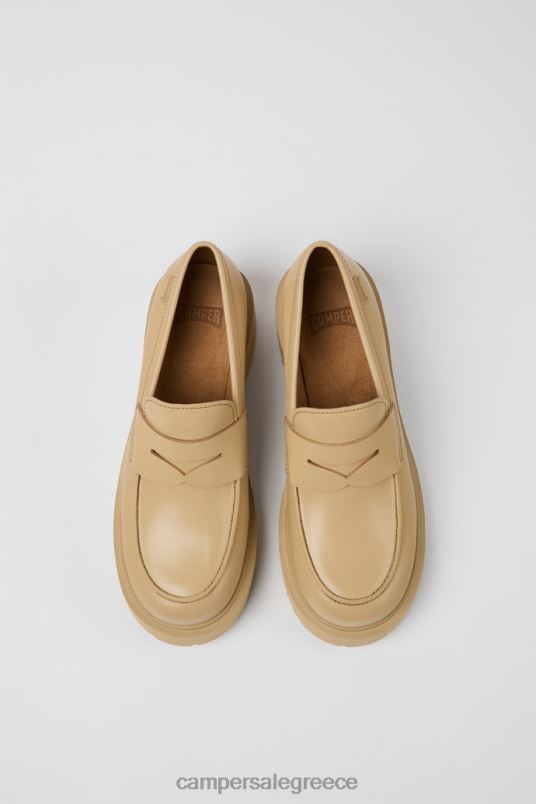 milah beige δερμάτινα loafers για γυναίκες νέες αφίξεις Camper V20TF944 μπεζ
