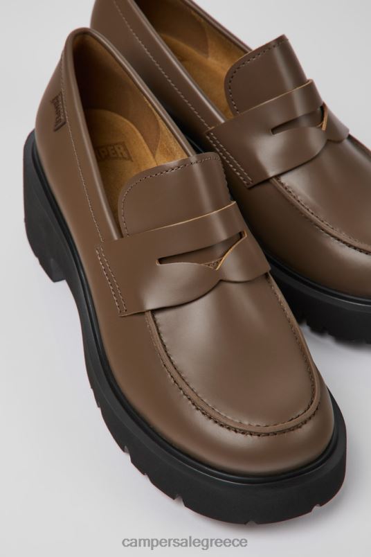 milah brown δερμάτινα loafers για γυναίκες νέες αφίξεις Camper V20TF946 καφέ