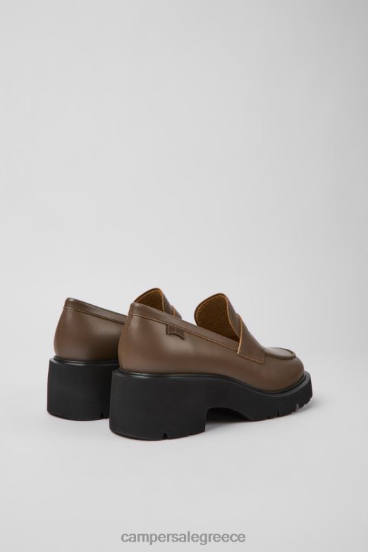 milah brown δερμάτινα loafers για γυναίκες νέες αφίξεις Camper V20TF946 καφέ