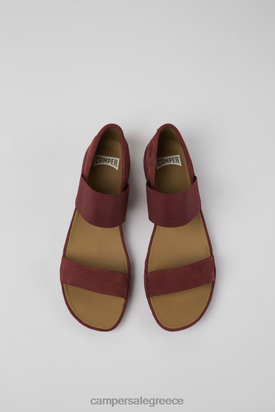 Σχέδιο σωστά μπορντό πέδιλα nubuck για γυναίκες Camper V20TF1054 Βουργουνδία