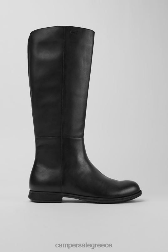 αποκλειστικές γυναικείες ψηλές μπότες από μαύρο δέρμα και ύφασμα Camper V20TF635 μαύρος