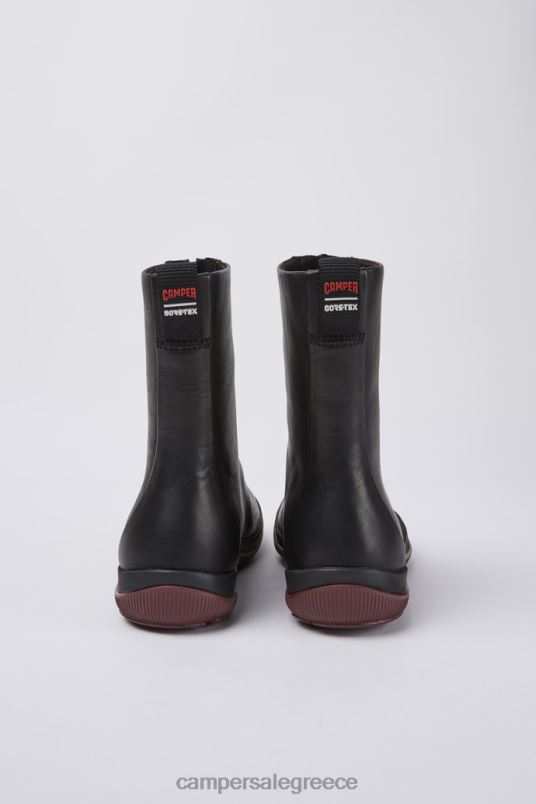 Σχέδιο Peu pista gore-tex μαύρες δερμάτινες μπότες με φερμουάρ Camper V20TF625 μαύρος