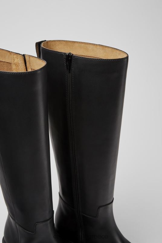 milah μαύρες δερμάτινες ψηλές μπότες για γυναίκες αποκλειστικά Camper V20TF627 μαύρος