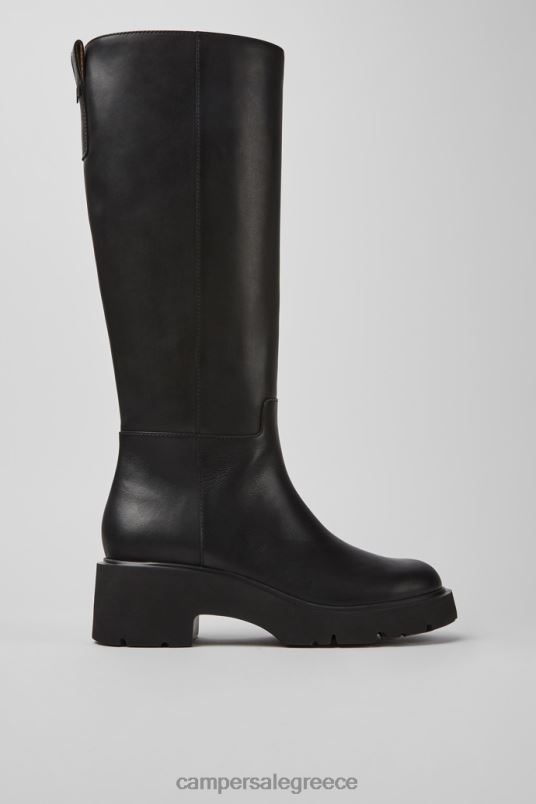 milah μαύρες δερμάτινες ψηλές μπότες για γυναίκες αποκλειστικά Camper V20TF627 μαύρος