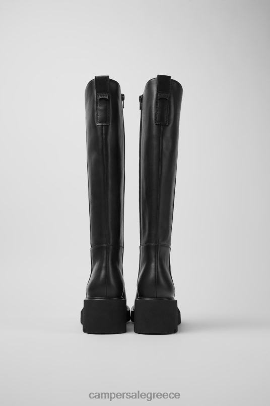 milah μαύρες δερμάτινες ψηλές μπότες για γυναίκες αποκλειστικά Camper V20TF627 μαύρος