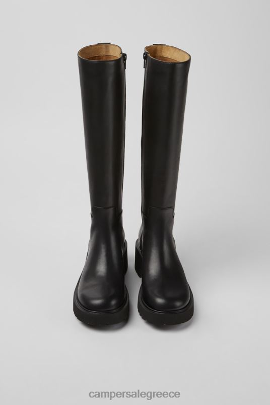 milah μαύρες δερμάτινες ψηλές μπότες για γυναίκες αποκλειστικά Camper V20TF627 μαύρος