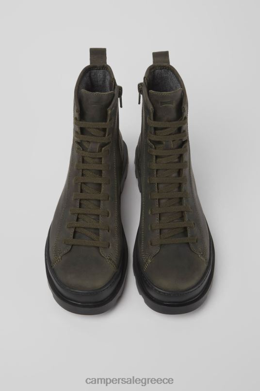 Brutus σκούρο πράσινο κερωμένο nubuck μπότες με κορδόνια αποκλειστικά Camper V20TF517 πράσινος