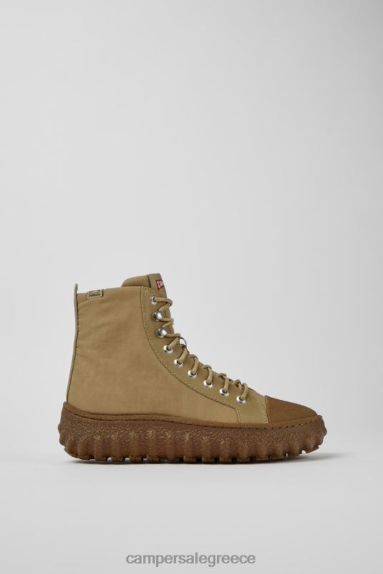 Γυναικεία γυναικεία μποτάκια από ύφασμα και δερμάτινα, μπεζ από τρίμμα, νέες αφίξεις Camper V20TF474 μπεζ
