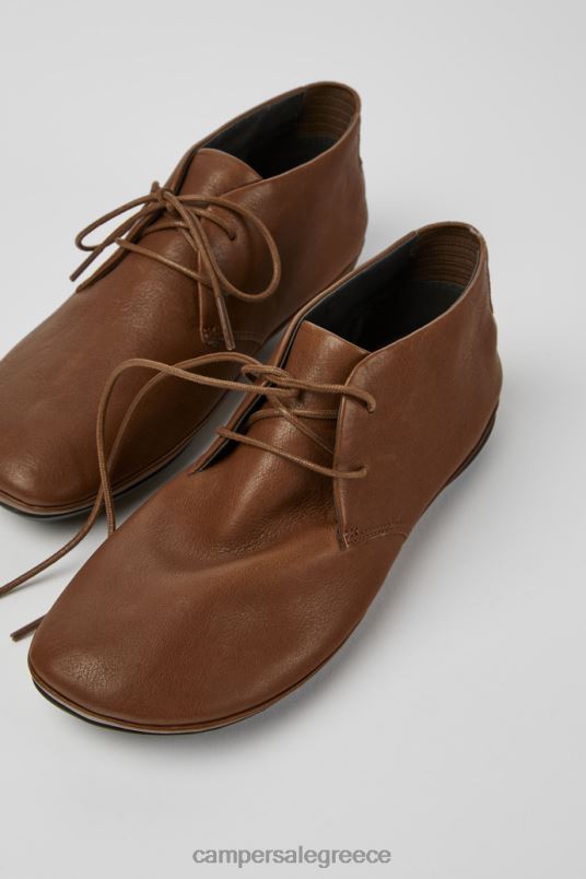 Σχέδιο δεξί καφέ με κορδόνι μέχρι τον αστράγαλο μποτάκι για γυναίκες Camper V20TF614 καφέ