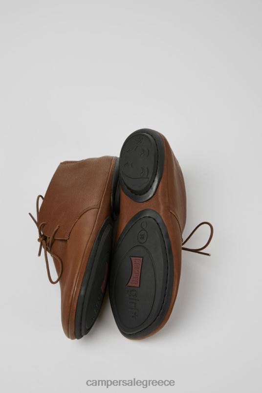 Σχέδιο δεξί καφέ με κορδόνι μέχρι τον αστράγαλο μποτάκι για γυναίκες Camper V20TF614 καφέ