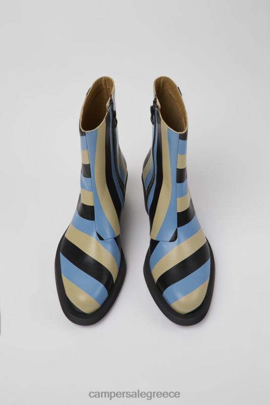 Αποκλειστικές γυναικείες μπότες bonnie πολύχρωμες ριγέ δερμάτινες Camper V20TF403 πολύχρωμος