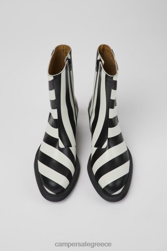 bonnie ασπρόμαυρες δερμάτινες μπότες με ρίγες για γυναίκες νέες αφίξεις Camper V20TF404 μαύρος