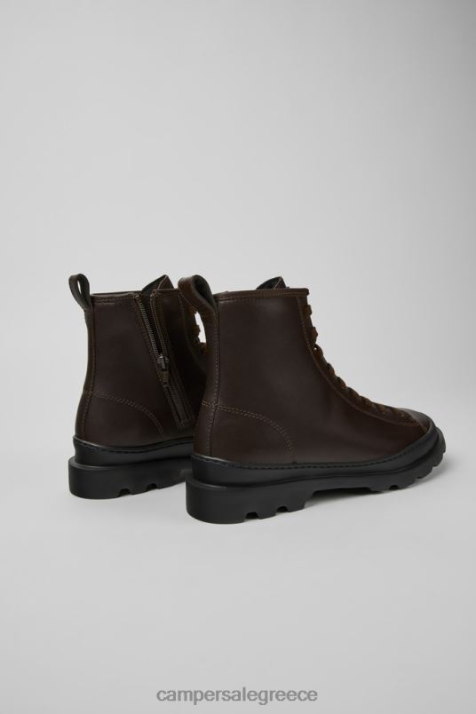 design brutus σκούρο καφέ δερμάτινα μποτάκια για γυναίκες Camper V20TF438 καφέ