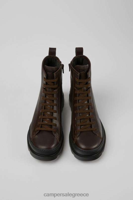 design brutus σκούρο καφέ δερμάτινα μποτάκια για γυναίκες Camper V20TF438 καφέ