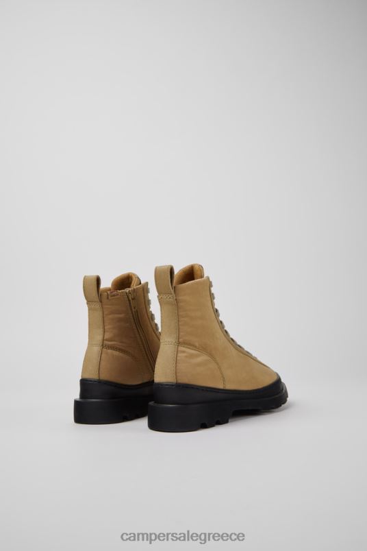 design brutus μπεζ υφασμάτινα και δερμάτινα μποτάκια για γυναίκες Camper V20TF439 μπεζ