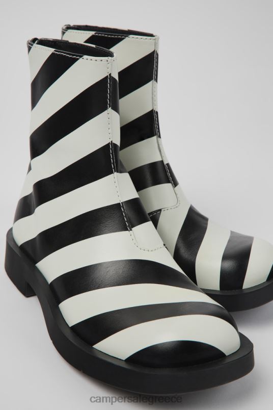 design mil 1978 ασπρόμαυρα δερμάτινα μποτάκια για γυναίκες Camper V20TF402 μαύρος