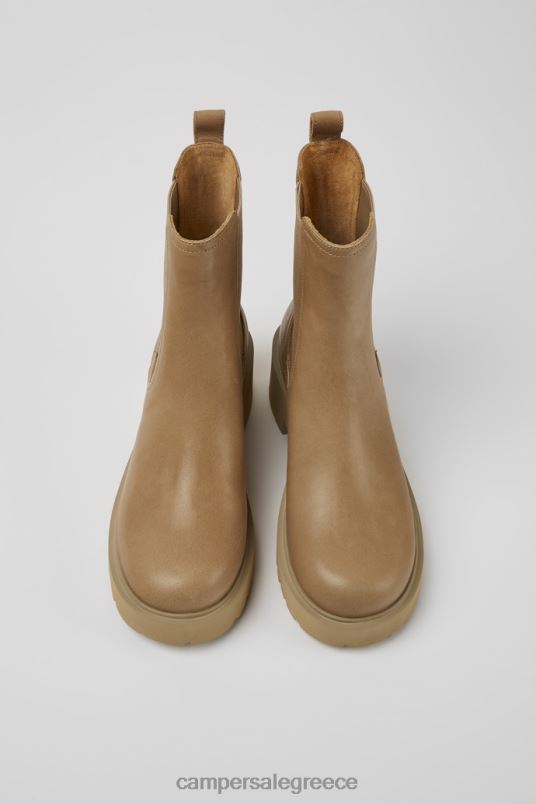 design milah beige δερμάτινες μπότες chelsea για γυναίκες Camper V20TF427 μπεζ